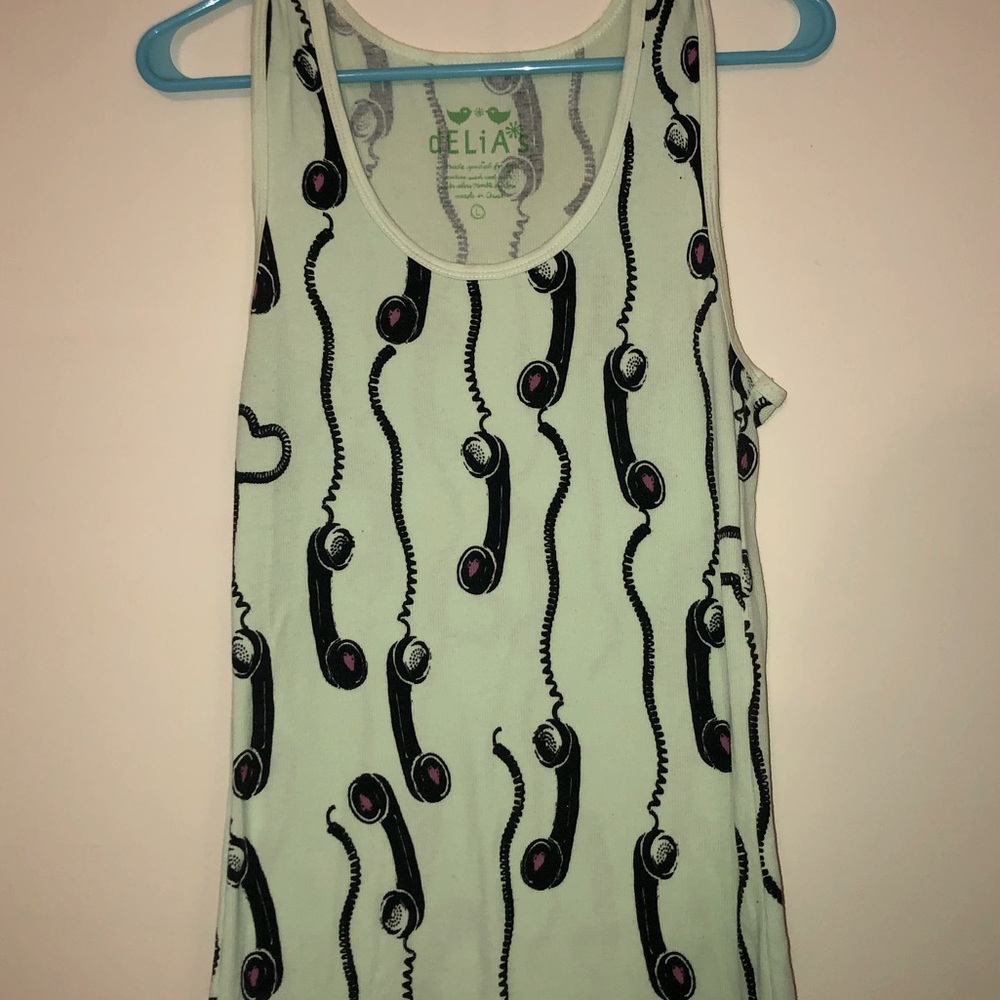 Delia’s green telephone tank top